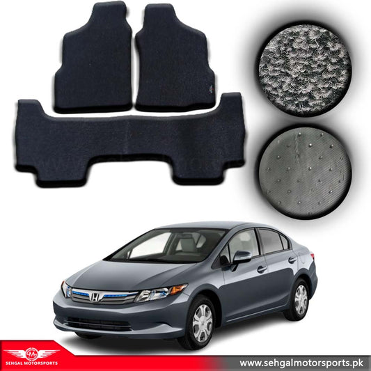 Honda Civic Carpet Floor Mat Special Black/Gray Model 2012-2016