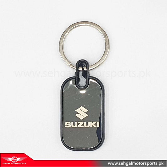 Logo Key Chain Black Chrome Metal
