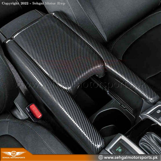 Honda Civic Console Cover Carbon Fiber Model 2017-2021