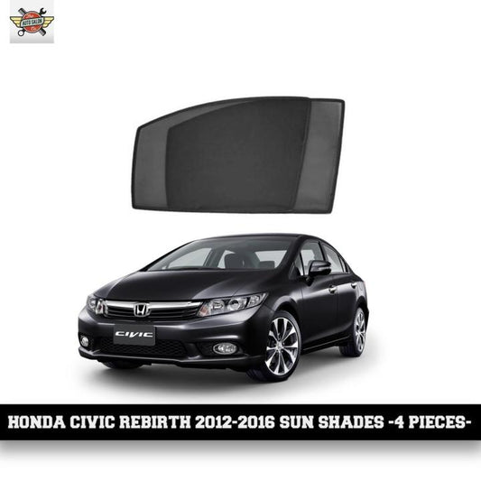 Honda Civic Rebirth Side Sunshades Black Model 2012-2015