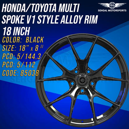 Honda/Toyota Multi Spoke V1 Style Alloy Rim 18 Inch (85038)