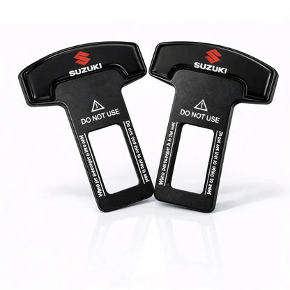Seat Belt Clip Logo Black - Pair