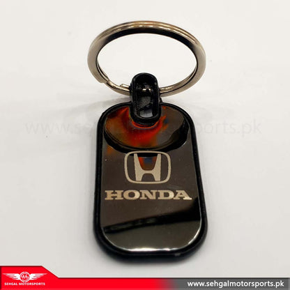 Logo Key Chain Black Chrome Metal