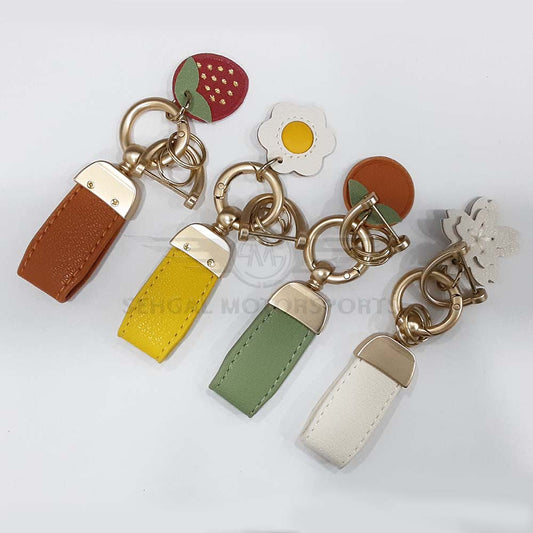 Leather Strap Zinc Metal Hook Fruity keychain Multicolors (DM38)