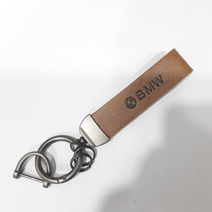 Leather Strap Zinc Metal Hook keychain Multicolors with Logo (DM32)
