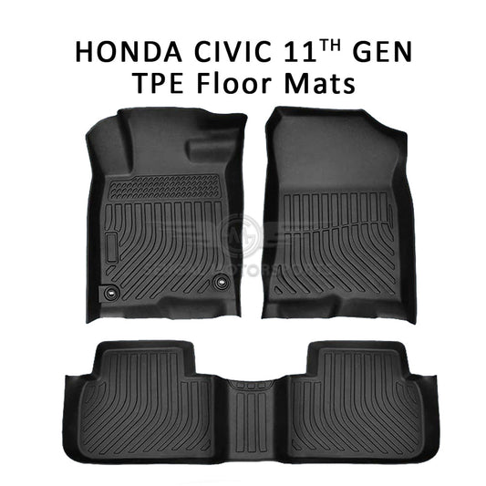 Honda Civic New TPE Floor Mats (Black) Model: 2022-2024