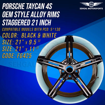 Porsche Taycan 4S OEM Style Alloy Rims Staggered 21 Inch (FG425)