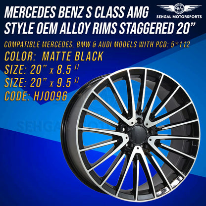 Mercedes Benz S Class AMG Style OEM Alloy Rims Staggered 20 inch (HJ0096)
