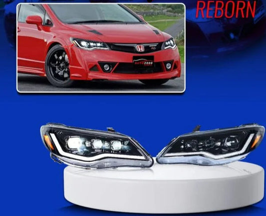 Honda Civic Reborn Head Light Black V5 Model 2007-2012