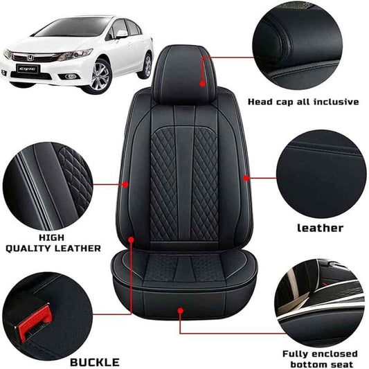 Honda Civic Seat Cover Japanese Leather Black Model 2012-2016