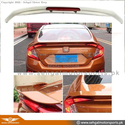 Honda Civic Trunk Spoiler RS Style (With LED) ABS Model 2016-2021