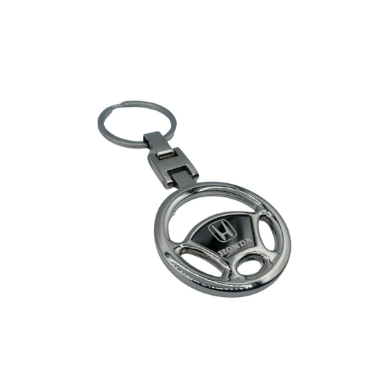 Honda Steering Metal Key Chain - Black