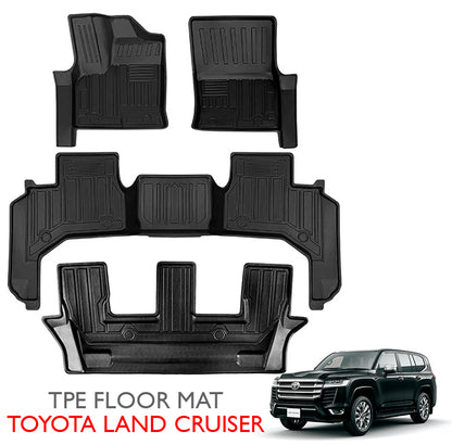 Toyota Land Cruiser FJ 200 TPE Floor Mats (Black) Model 2016-2020