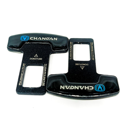 Seat Belt Clip Logo Black - Pair