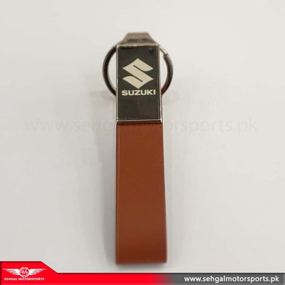 Car Logo Leather Strip Key Ring