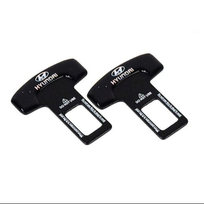 Seat Belt Clip Logo Black - Pair