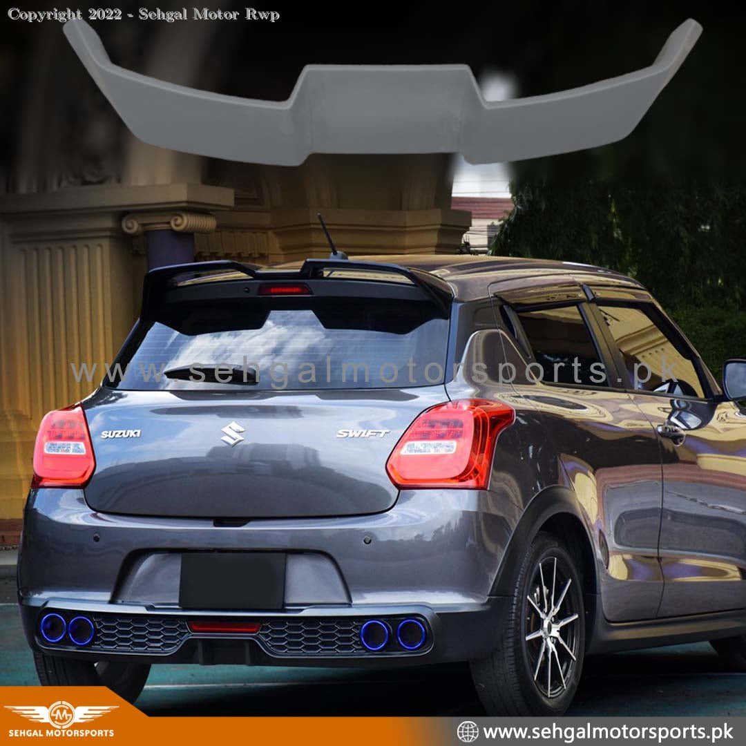 Swift Racing Spoiler Suzuki Swift Trunk Spoiler Wing Style (ABS) White Model 2022-2023 ...