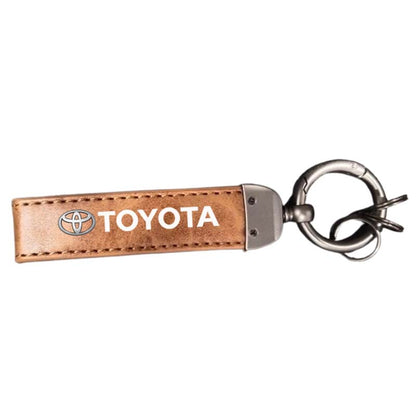 Car Logo Leather Strip Key Ring