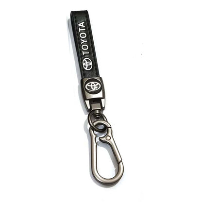 Leather Strap Hook keychain with Logo Black (DM14)
