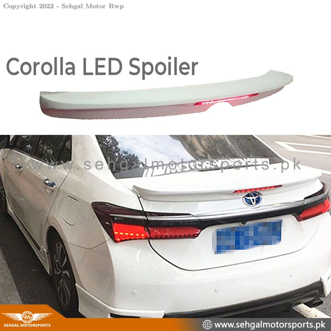 Toyota Corolla Trunk Spoiler Slim with LED (Fiber) Model 2017-2021 ...