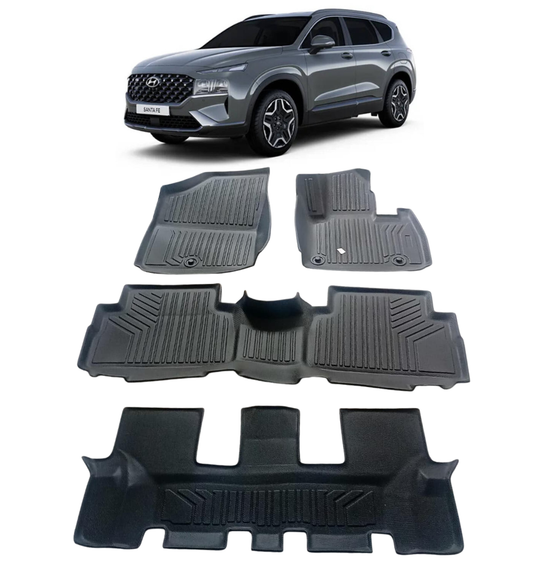 Hyundai Santa Fe TPE Floor Mats (7 Seater) Model: 2024-25