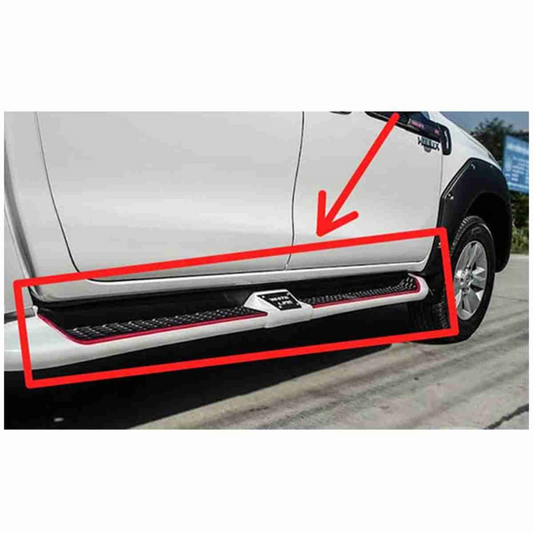 Toyota Hilux Revo Side Skirts White Model 2016-2024 Thailand