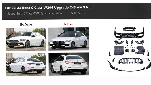 Mercedes Benz C Class W206 C43 AMG Body Kit Model: 2022-23