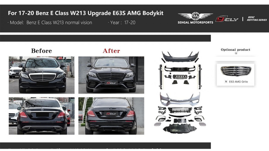 Mercedes Benz E Class W213 E63 AMG Body kit  Model: 2017-20