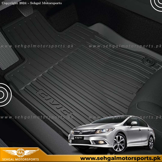 Honda Civic Rubber Floor Mat Black Model 2012-2016