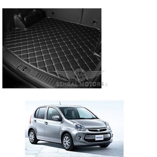 Toyota Passo 7D Eco Trunk Mat Black (with Black or Beige Stitch) Model 2010-2016