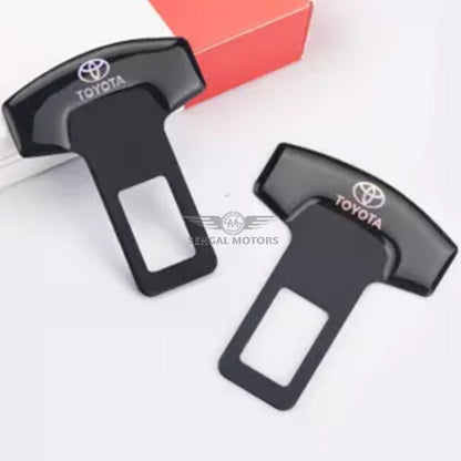 Seat Belt Clip Logo Black - Pair