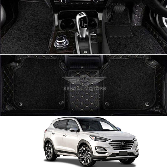 Hyundai Tucson 9D Floor Mat Black With Black Grass Model 2020 - 2021