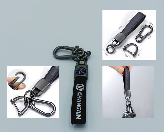 Changan Leather Strip KeyChain With Logo Black