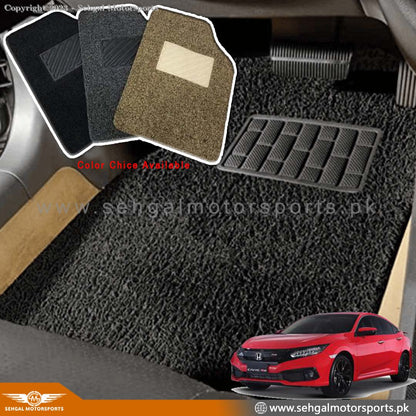 Honda Civic Grass Floor Mat Black Model 2016 - 2021