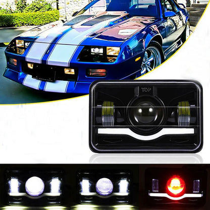 Wrangler Jeep 4x6 Rectangle Led Light With DRL (pair)