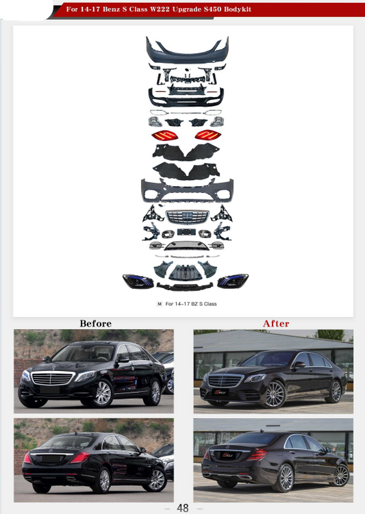 Mercedes Benz S-class W222 Model: 2014-17 Conversion into S450 Kit