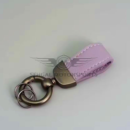 Leather Strap Zinc Metal Hook keychain Multicolors (DM28)