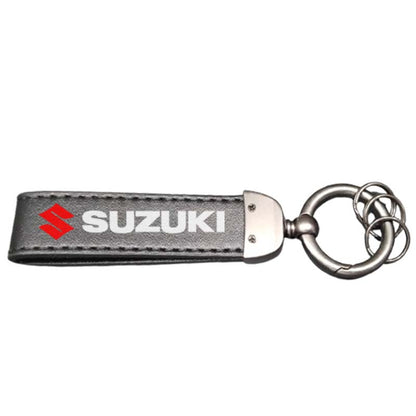 Car Logo Leather Strip Key Ring