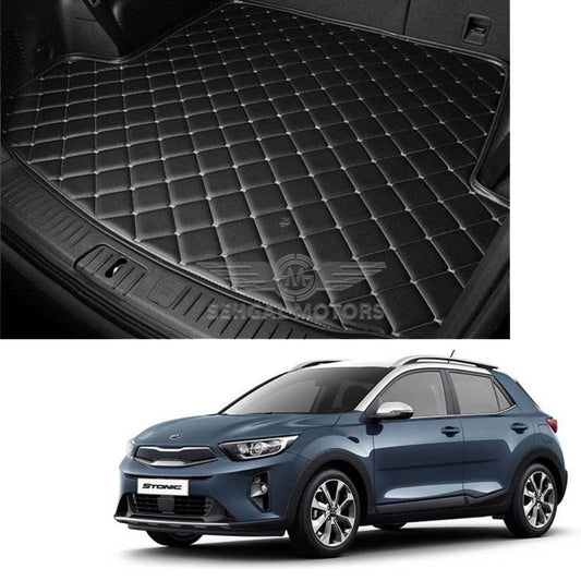 KIA Stonic 7D Trunk Mat Black With Beige Stitch Model 2020-2021