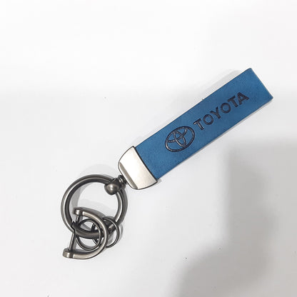 Leather Strap Zinc Metal Hook keychain Multicolors with Logo (DM32)